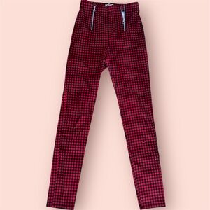 I.AM.GIA AXEL SOLD OUT RED PLAID PANTS WITH ZIPPERS MED (FIT LIKE A S/ XS)